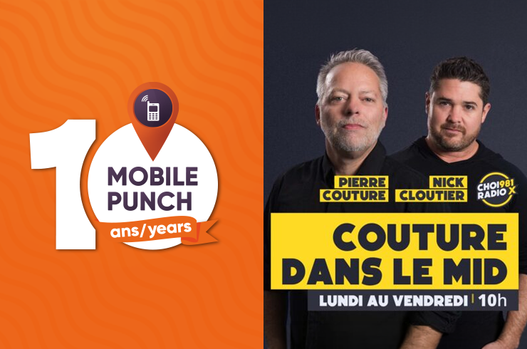 Entrevue de Jérome Guay de Mobile-Punch avec Couture dans le mid sur les ondes de CHOI 981 à Radio X.