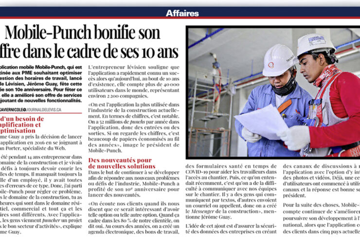 Découvrez un article sur Mobile-Punch dans le journal de Levis